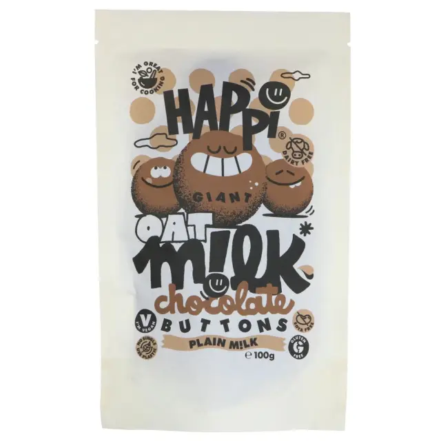 Happi Oat Milk Chocolate Buttons - 100G
