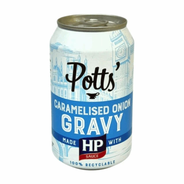 Potts - Caramelised Onion Gravy with HP Sauce Can - 330g
