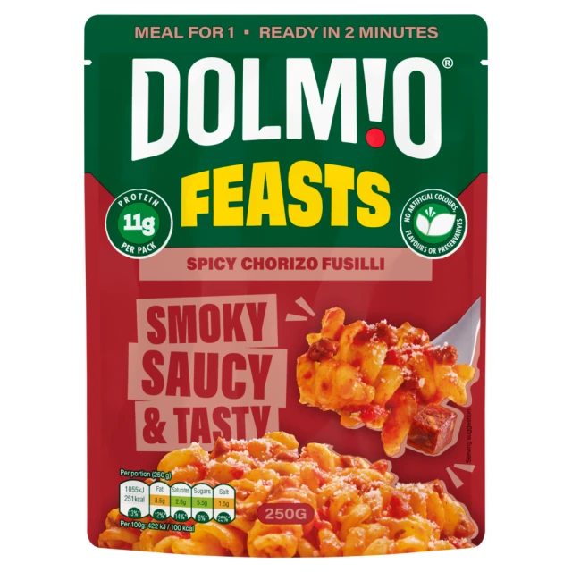 Dolmio Feasts Spicy Chorizo Fusilli Pasta 250g