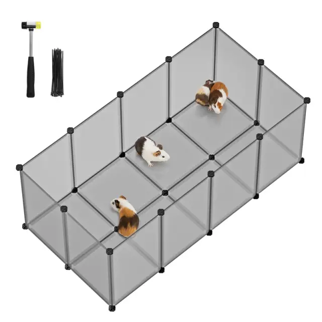SONGMICS Plastic Cube Storage, 10 Slot, 43x31x173cm, Grey