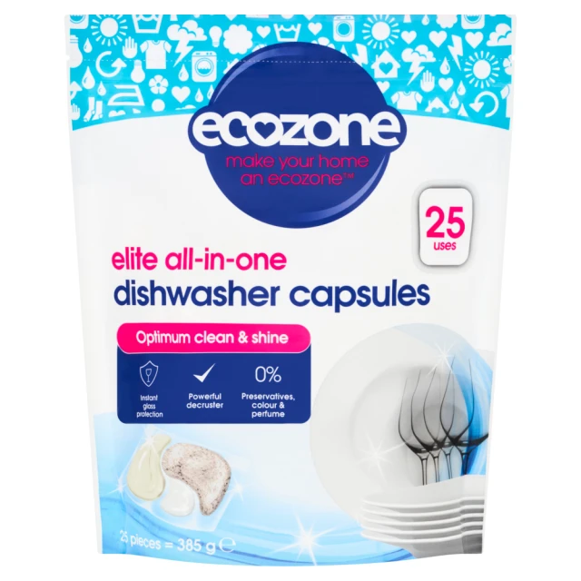 Ecozone Elite All-in-One Dishwasher Capsules 385g