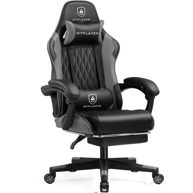GTPLAYER GT900 Gaming Chair with Footrest Grey