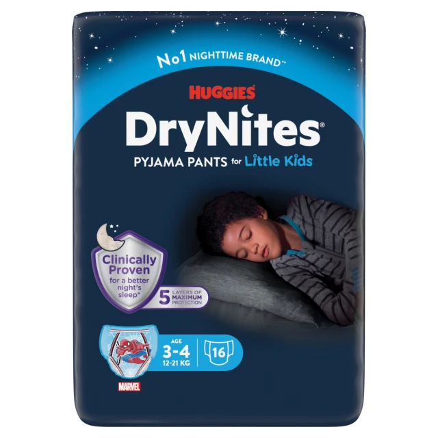 DryNites Jumbo Pack for Boys 3-4 Years - 16 Pack