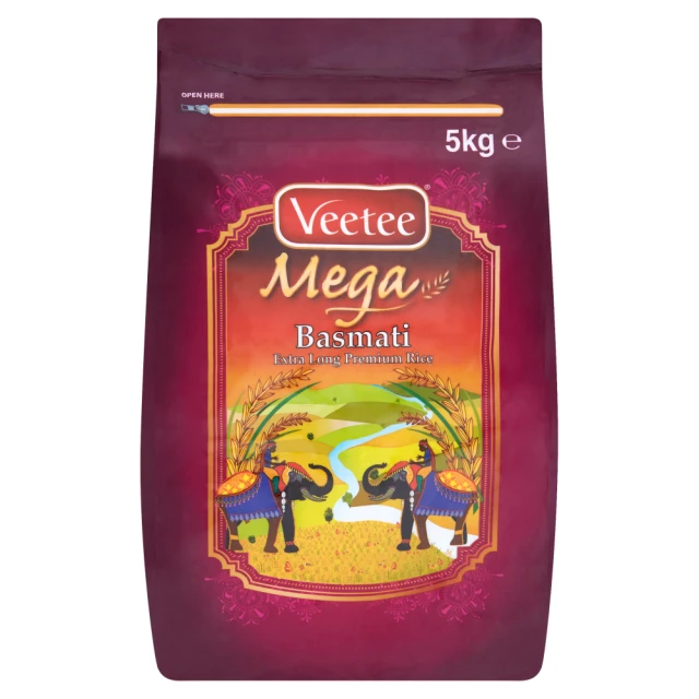 Vee Tee Mega Extra Long Basmati Rice 5Kg