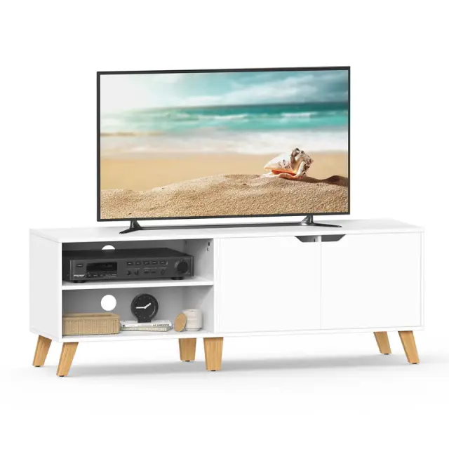 VASAGLE TV Cabinet, 140x40x45cm, White