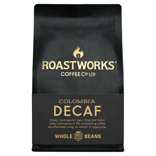 Roastworks Coffee Co. - Decaf Colombia Whole Bean Coffee - 6 x 200g