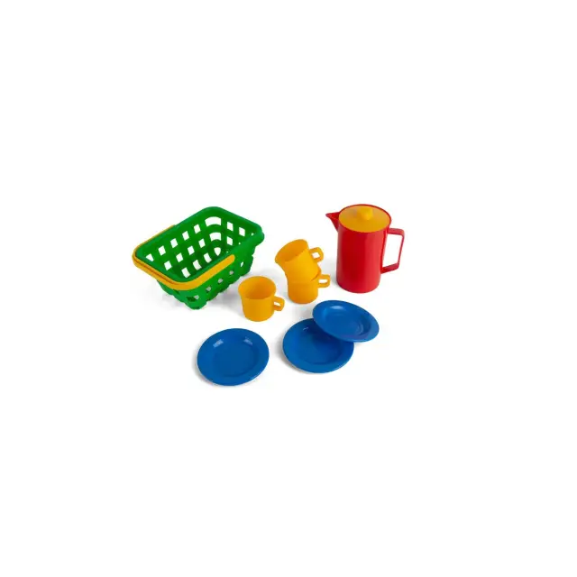 Dantoy Coffee and Picnic 9 Piece Plastic Pretend Play Tea Set