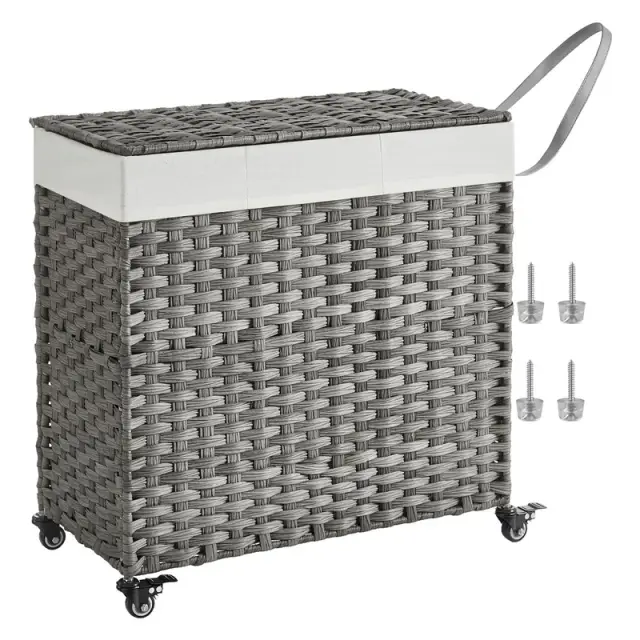 SONGMICS Laundry Hamper, 66x33x66cm