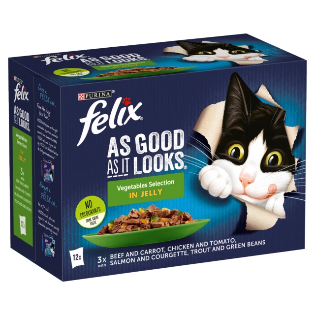 Felix As Good As It Looks Favourites Selection with Vegetables in Jelly 12 x 85g (1.02kg)