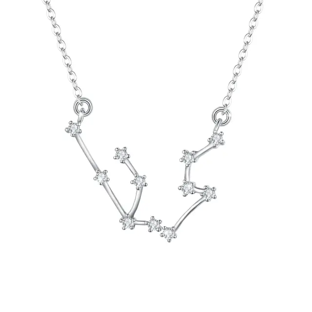 Ever Faith 925 Sterling Silver Necklace for Women - Constellation Zodiac 12 Horoscope Astrology CZ Pendant Birthday Gift Clear