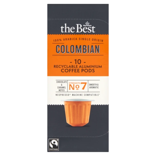 Morrisons The Best Fairtrade Colombian Pods 10 X 52G