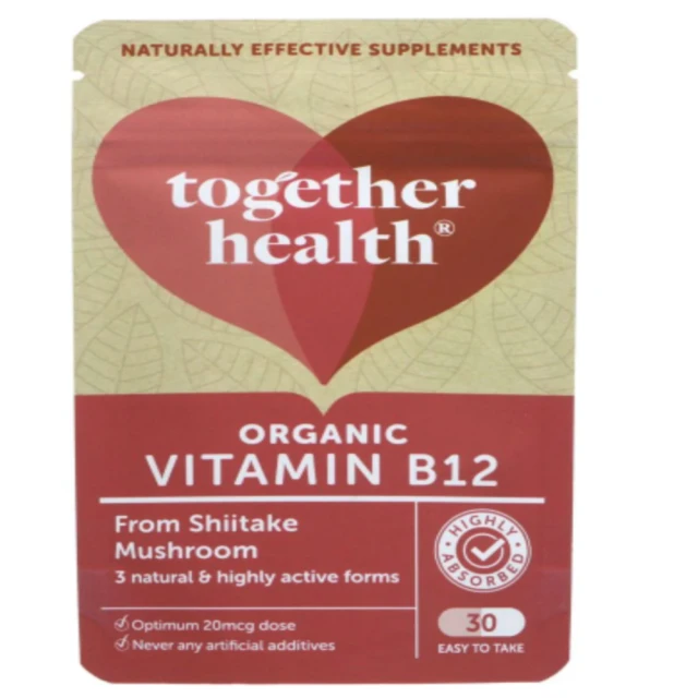 TOGETHER HEALTH - Organic Vitamin B12 - From Shiitake Mushroom 3 Forms - 30 CAPS