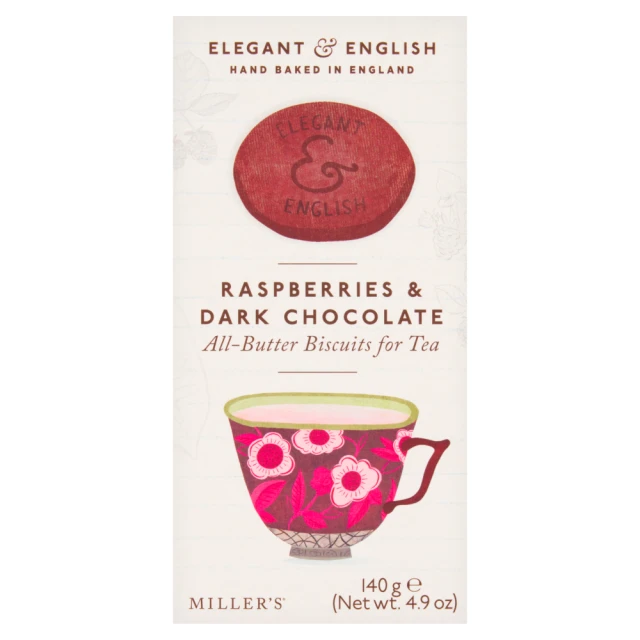 Elegant & English - Raspberries & Dark Chocolate  - 6 x 140g