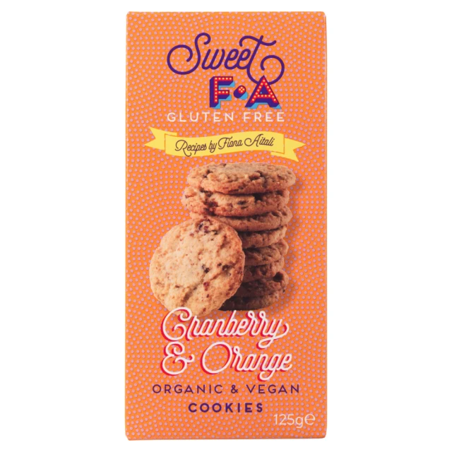 Sweet FA Gluten Free - Organic Cranberry & Orange Cookies - 125g