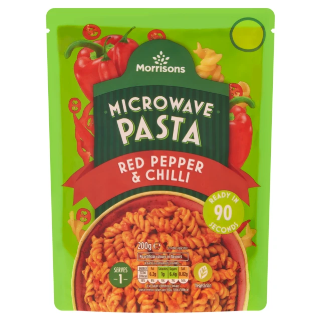 Morrisons Spicy Tomato & Pepper Microwave Pasta 200g