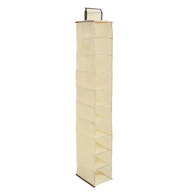 6 Section Cream Hanging Garment Organiser