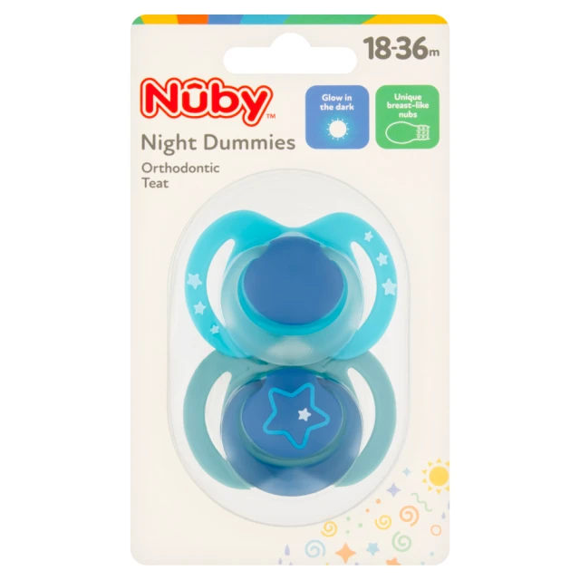 Nûby Night Dummies Orthodontic Teat 18-36m 2 Pack