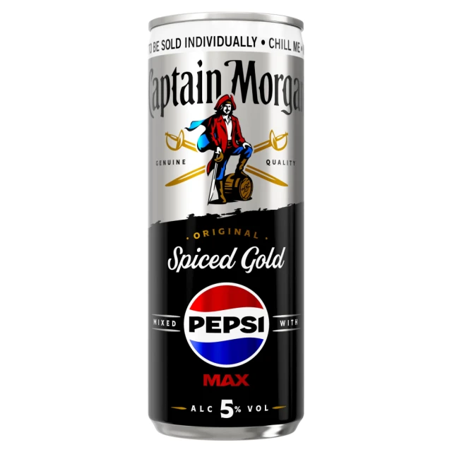 Captain Morgan & Pepsi Max 6 X 250Ml (Abv 5%)