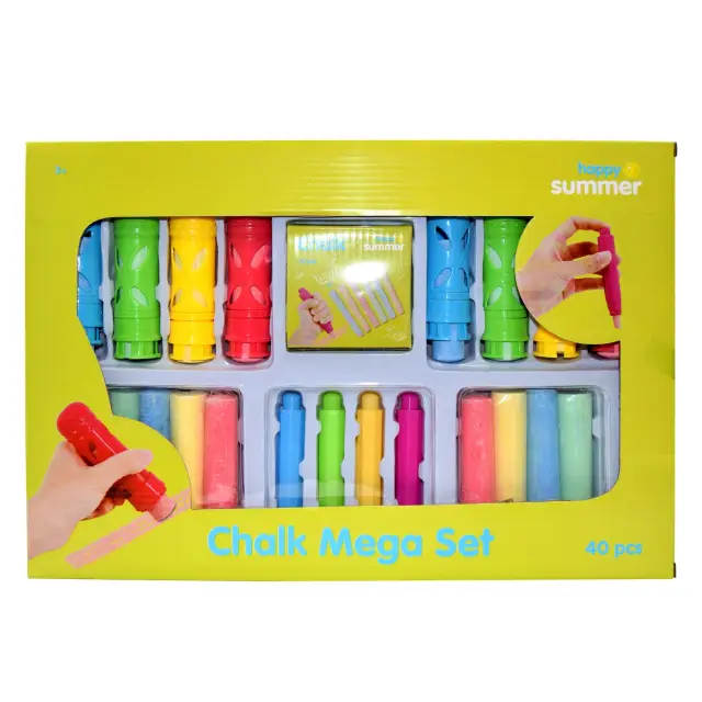 HAPPY SUMMER 40 Piece Chalks Mega Set 