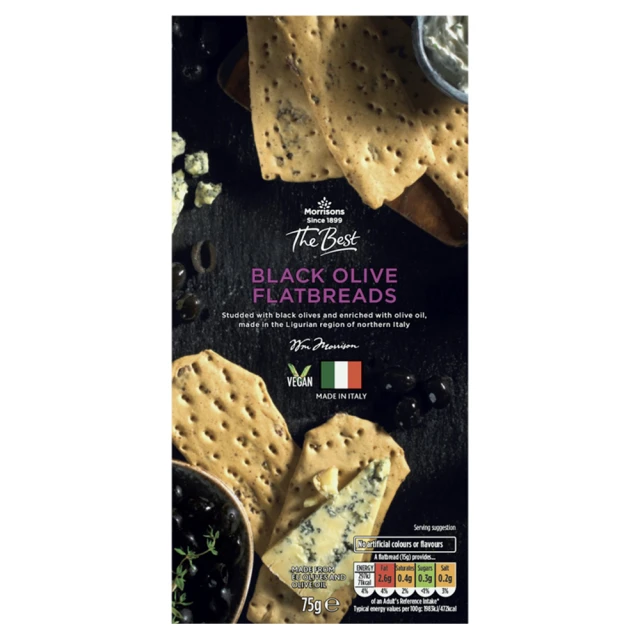 Morrisons The Best Black Olive Flatbread 75g