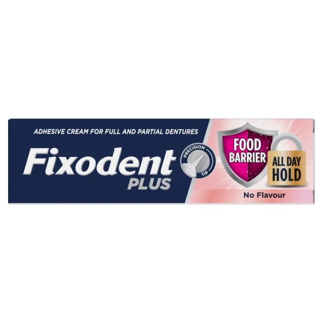Fixodent Plus Food Barrier Denture Adhesive Flavour Free 40g