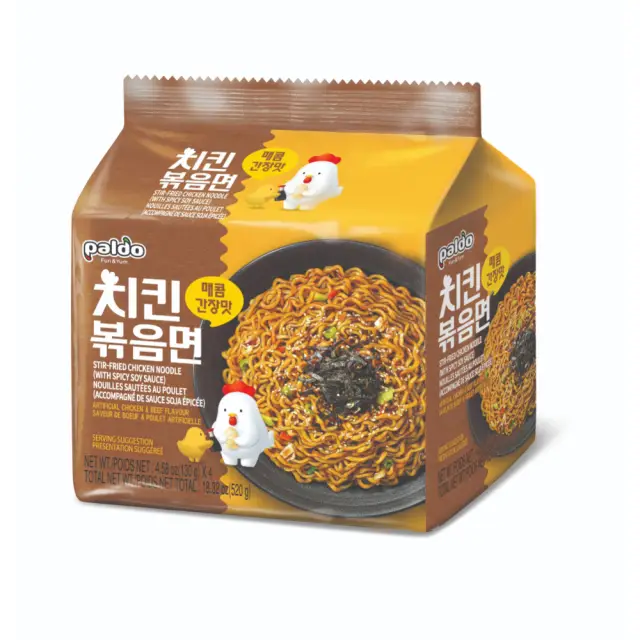 Paldo Stirfried Chicken 130g (4 pack) 八道韩式香辣鸡捞面 130g (4 连包)