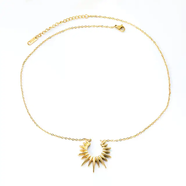 Sun Shape 18K Gold Plated Chain 40cm Necklace