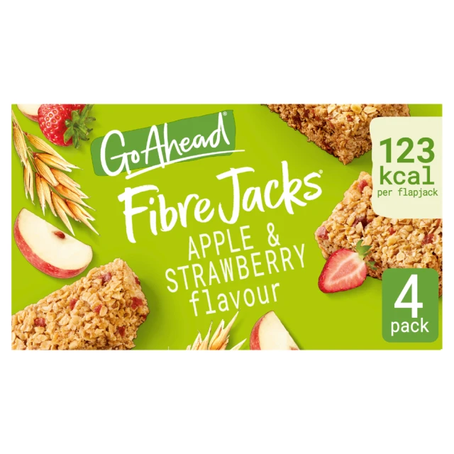 Go Ahead Fibrejacks Apple & Strawberry Snack Bars 4 x 33G