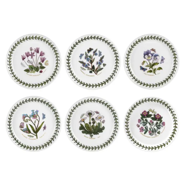 Portmerion Botanic Garden set of 6 bread plates - mixed designs