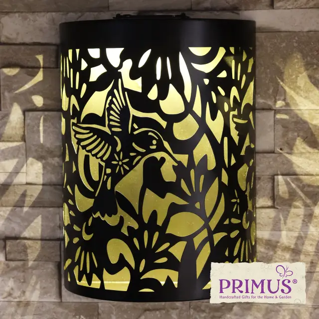 Small Metal Curved Hummingbird Solar Wall Panel - Black - Primus