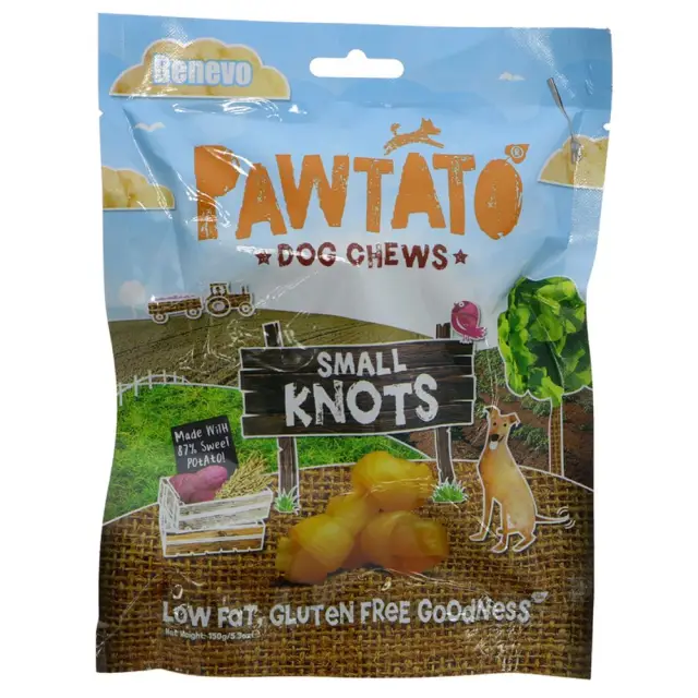 BENEVO - Pawtato Small Knots - Sweet Potato & Rice Vegan Chew - 150G