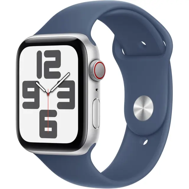 Apple Watch SE - 44mm - Silver Aluminium Case with Denim Sport Band - S/M