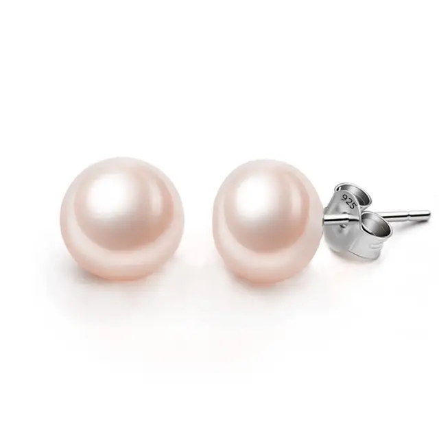 Ever Faith 925 Sterling Silver Freshwater Cultured Pearl Stud Earrings for Women Girls