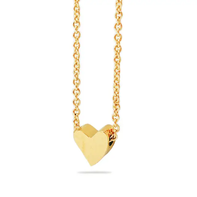 Love Heart Chain Pendant 18K Gold Plated 40cm Necklace