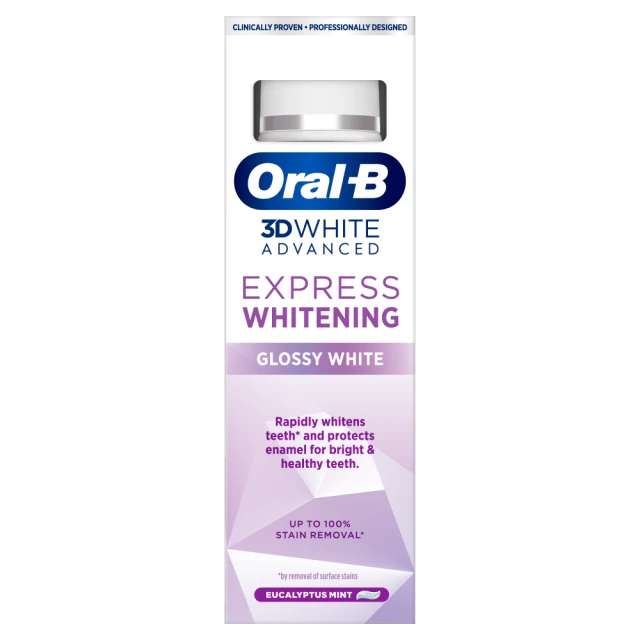 Oral-B 3DWhite Advanced Express Whitening Glossy White Toothpaste 75ml