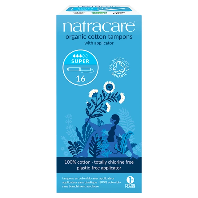 Natracare 16 Super Organic Cotton Tampons with Applicator