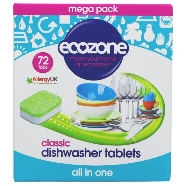 ECOZONE - Dishwasher Tablets Classic 72 - All In One. 72 Tablets - 72 TABS