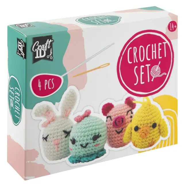 Craft ID Four Pack Animals Crochet Set Kit