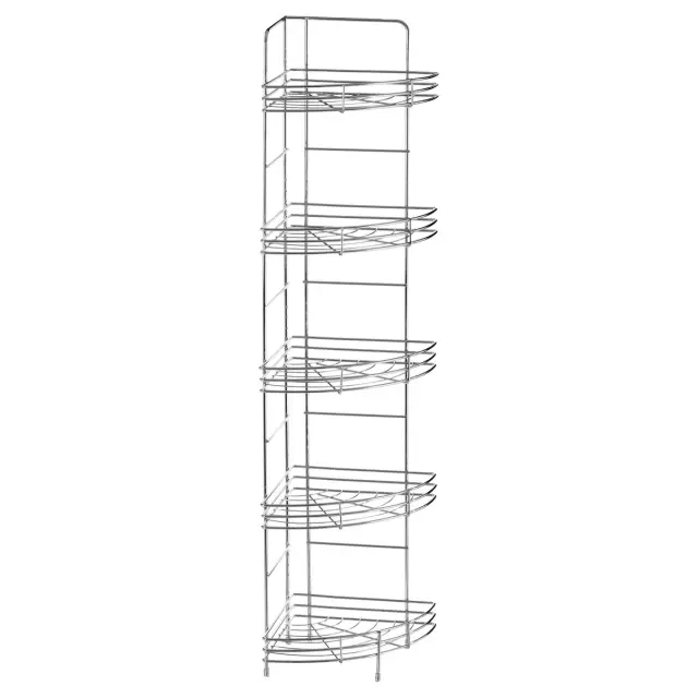 5 Tier Chrome Corner Storage Rack