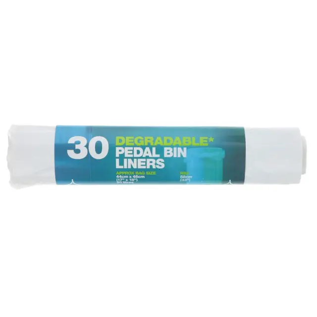 D2W - Pedal Bin Liners 20L - 100% Degradable, 44x46cm - 30 BAG