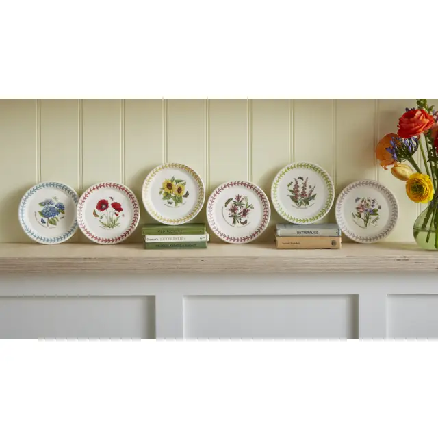 Portmeirion Botanic Garden Meadow Set Of 6 Bread Plates -Assorted Designs