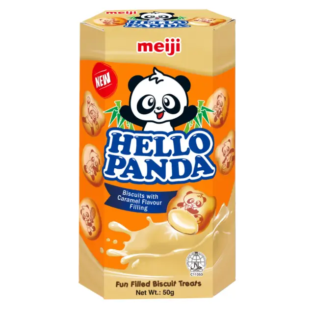 Meiji Hello Panda Biscuits with Caramel Filling 50g 明治你好熊猫焦糖夹心饼干 50g