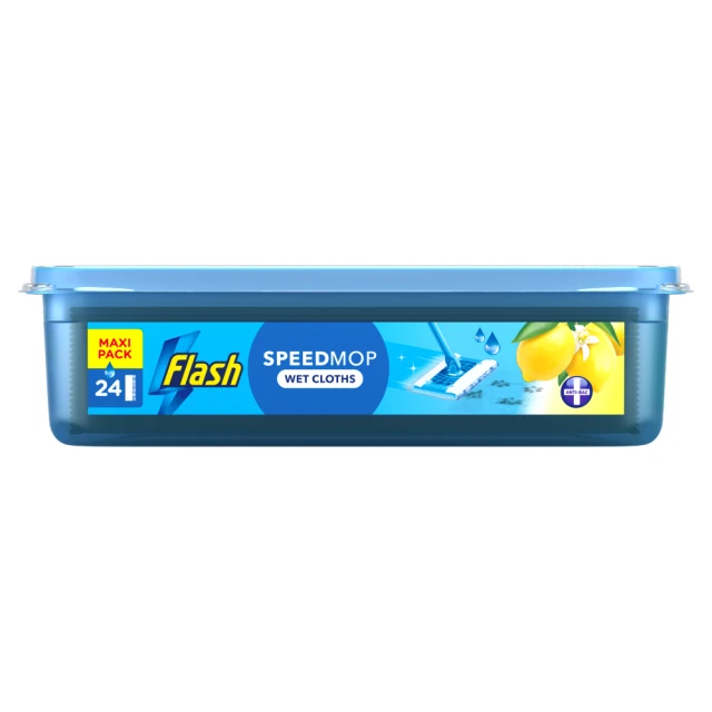 Flash Speedmop Floor Cleaner Antibac Lemon Wet Floor Cleaning Wipes 24