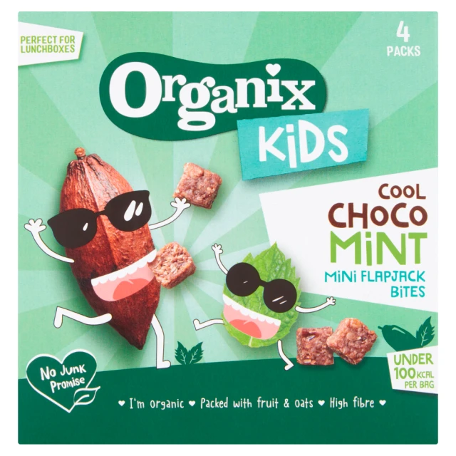 ORGANIX KIDS CHOCO MINT MINI FLAPJACK BITES 4PK 92G