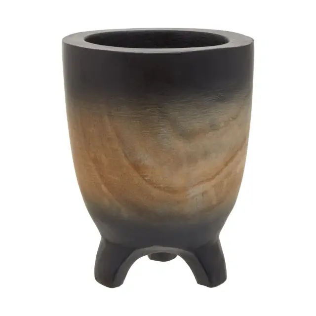 Arlo Small Wooden Black Ombre Planter