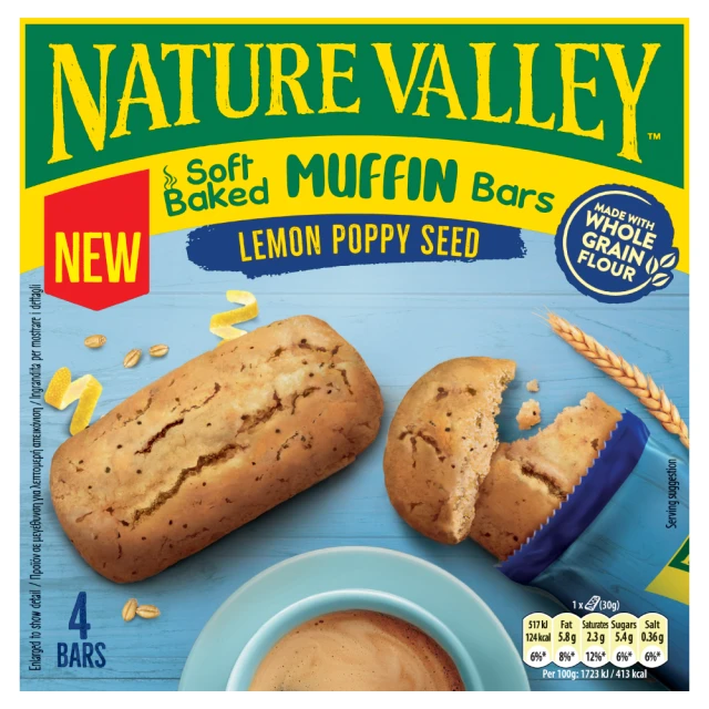 Nature Valley Muffin Bars Lemon Poppy Seed 120G