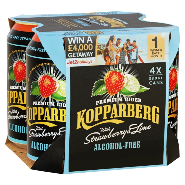 Kopparberg Strawberry & Lime Alcohol Free 4 X 330ml