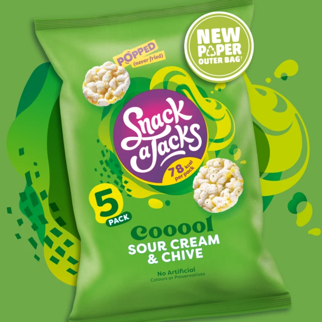 Snack A Jacks Jumbos Sour Cream & Chive Sharing Rice Cakes 117G