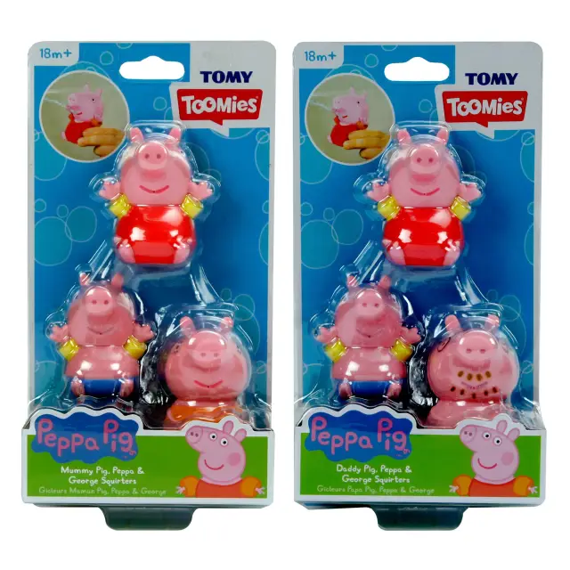 Peppa Pig Family Squirters 3 Pack Bath Toy Assortment