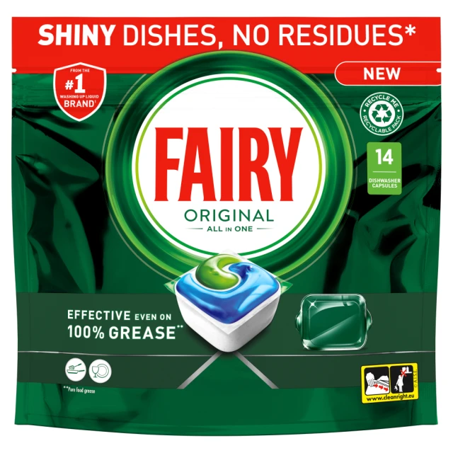 Fairy All in One Dishwasher Tablets Original, 14  Tablets